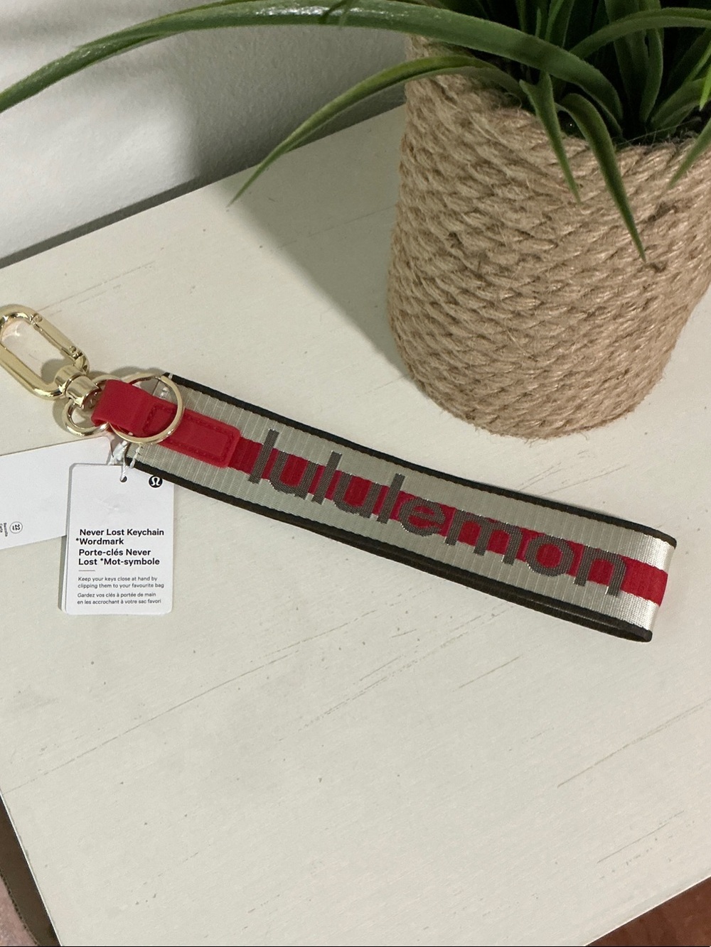 Lululemon athletica Wordmark Never Lost Keychain